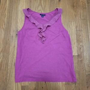 Tommy Hilfiger Pink‎ Ruffle Accent Tank Top